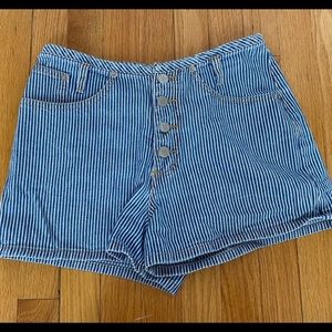 HIGH WAISTED SHORTS - Blue and White Stripes!